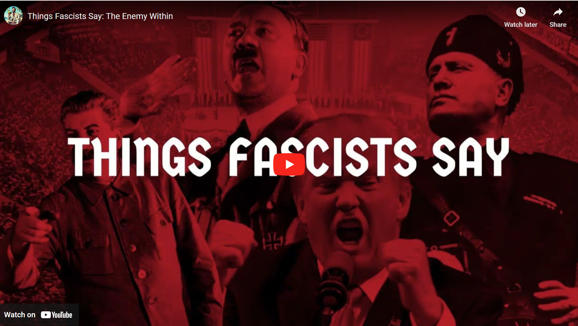 Things Fascists Say: The Enemy Within